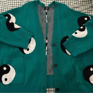 Dressed in LALA Teal Yin Yang Cardigan
